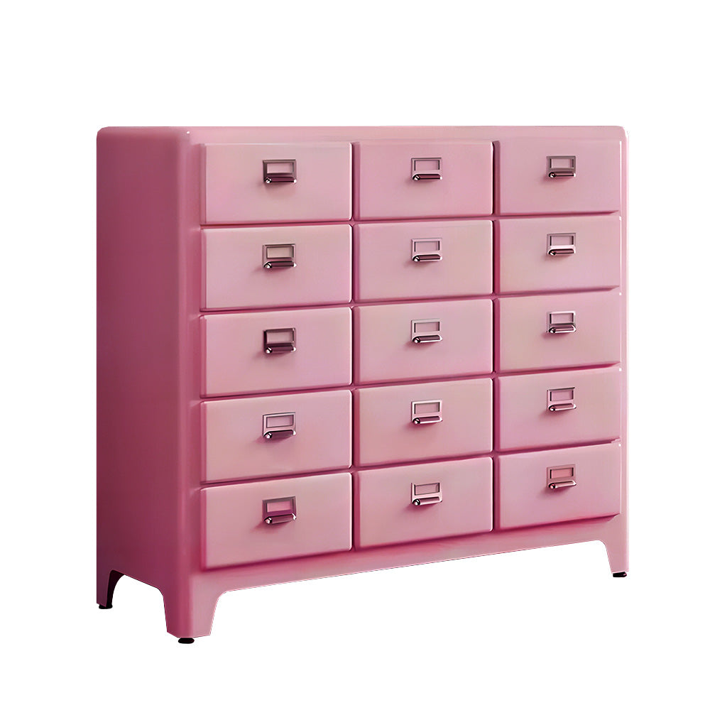 Eeeza 15-Drawer Modern Minimalist Metal Chest