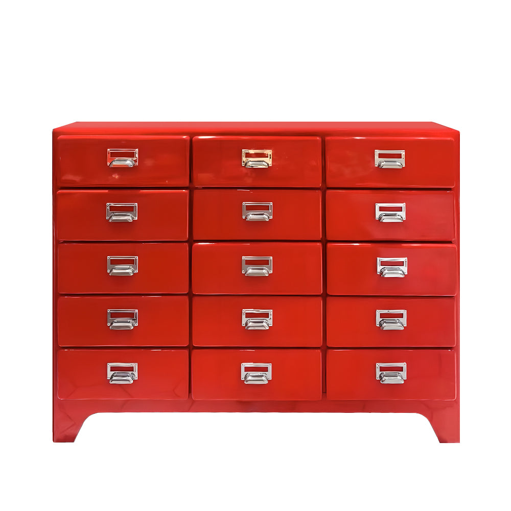Eeeza 15-Drawer Modern Minimalist Metal Chest