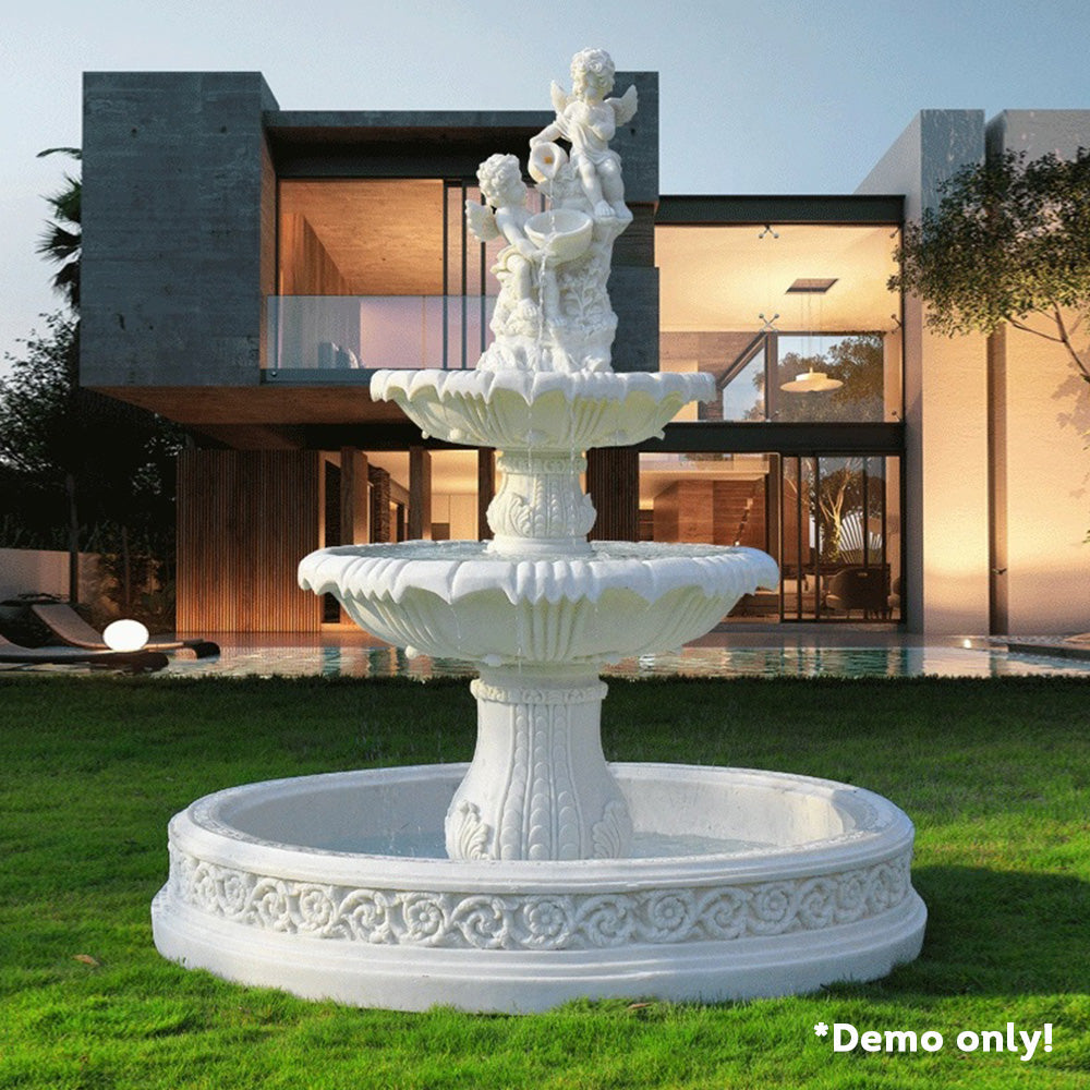 Eeeza Angel 3 Tier Garden Sandstone Water Feature - Beige