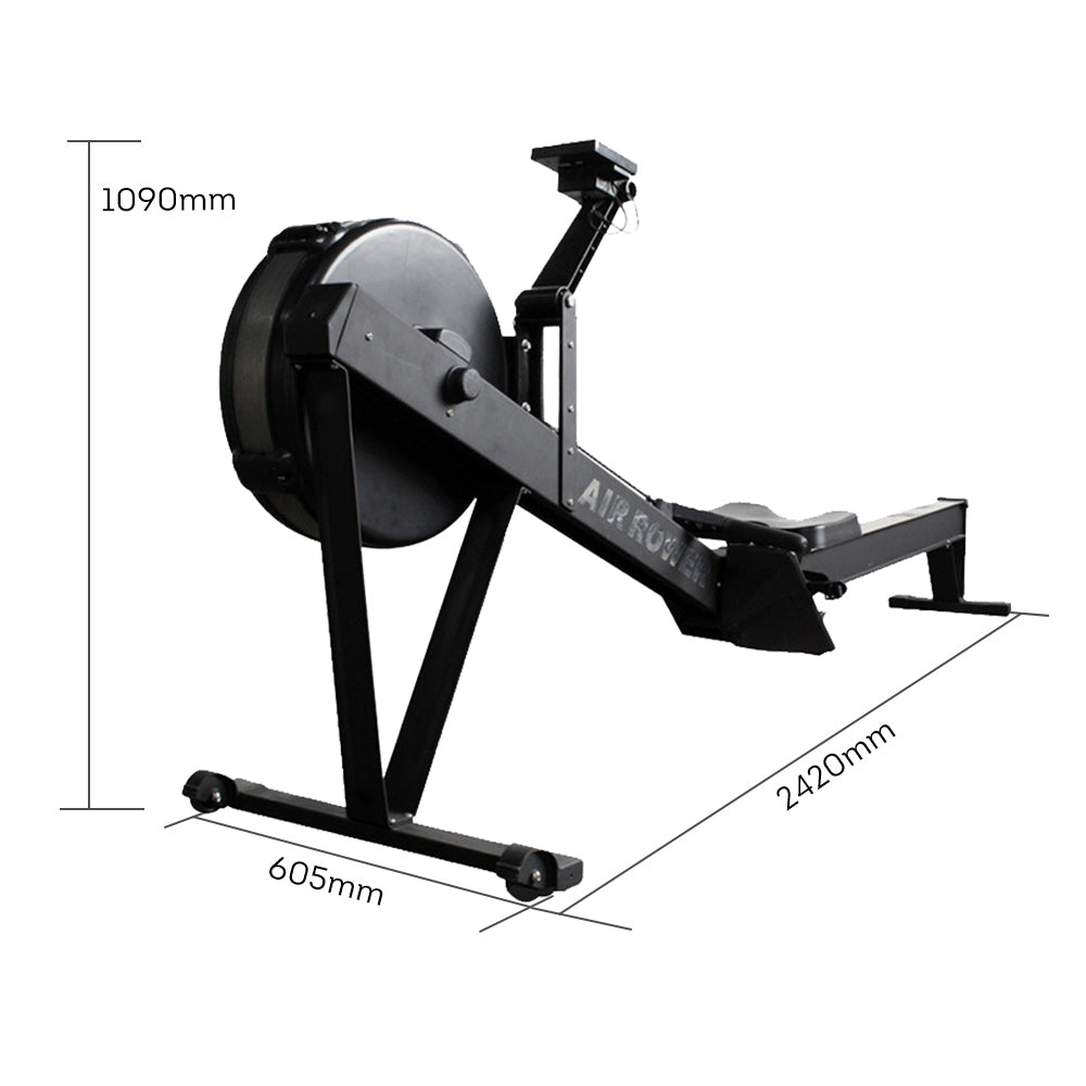 Eeeza Air Resistance Rowing Machine with 10-Level Wind Adjustment & LED Monitor