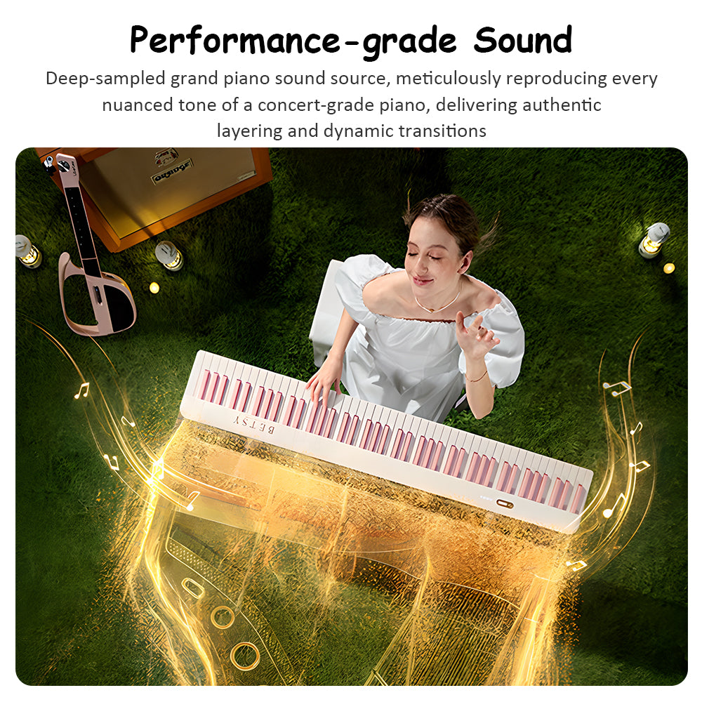 Betsy Magnetically Detachable Portable 88 Key Full Size Weighted Digital Piano With Stand