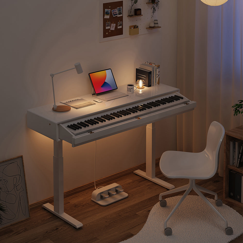 Betsy Smart Electric Height Adjustable 88 Key Full Size Weighted 2 in 1 Digital Piano With Bench