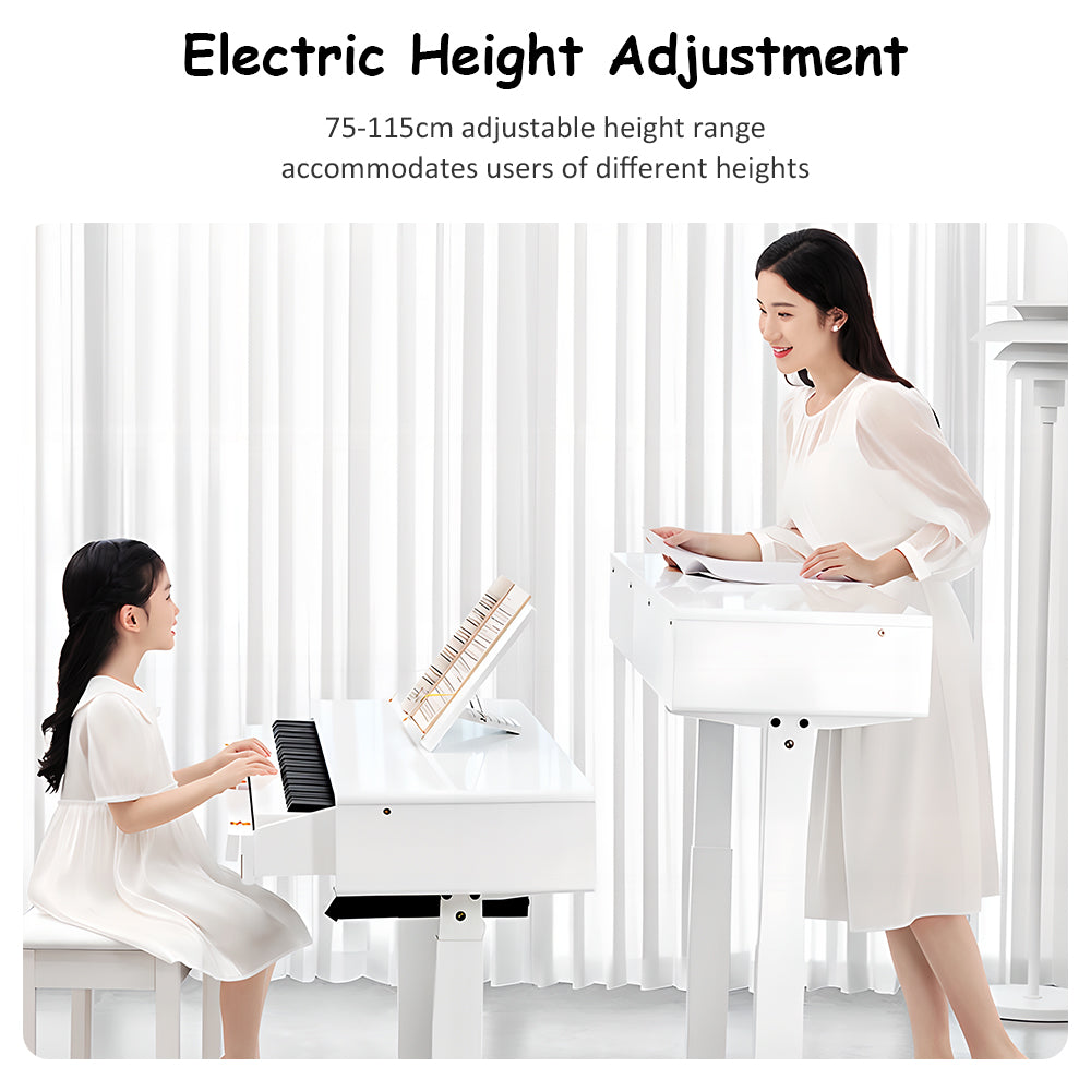 Betsy Smart Electric Height Adjustable 88 Key Full Size Weighted 2 in 1 Digital Piano With Bench