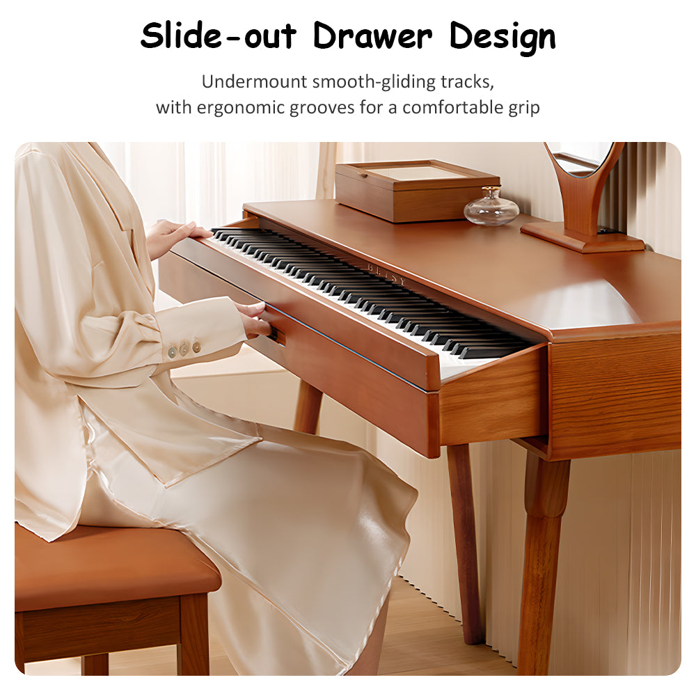 Betsy Solid Wood 88 Key Full Size Weighted 2 in 1 Digital Piano Dress Table With Bench