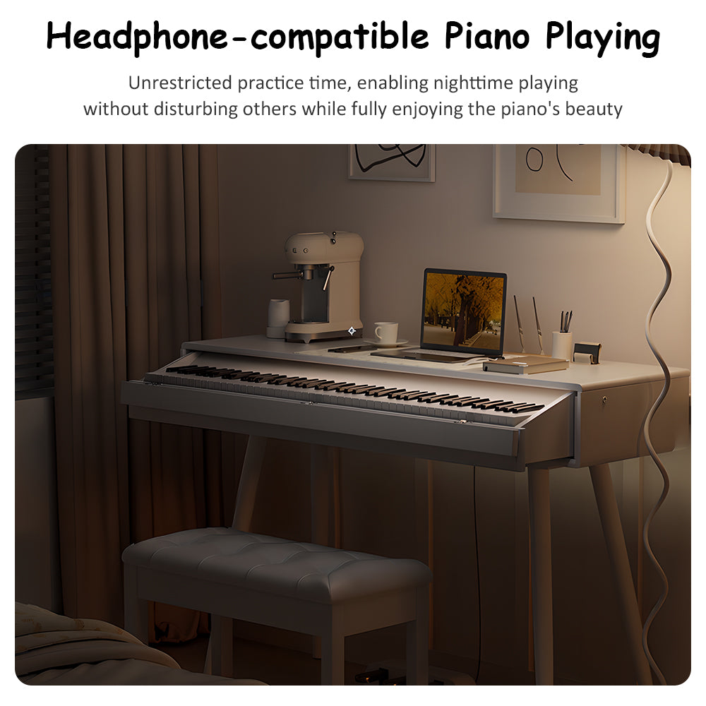 Betsy 88 Key Full Size Weighted 2 in 1 Digital Piano Dress Table With Bench