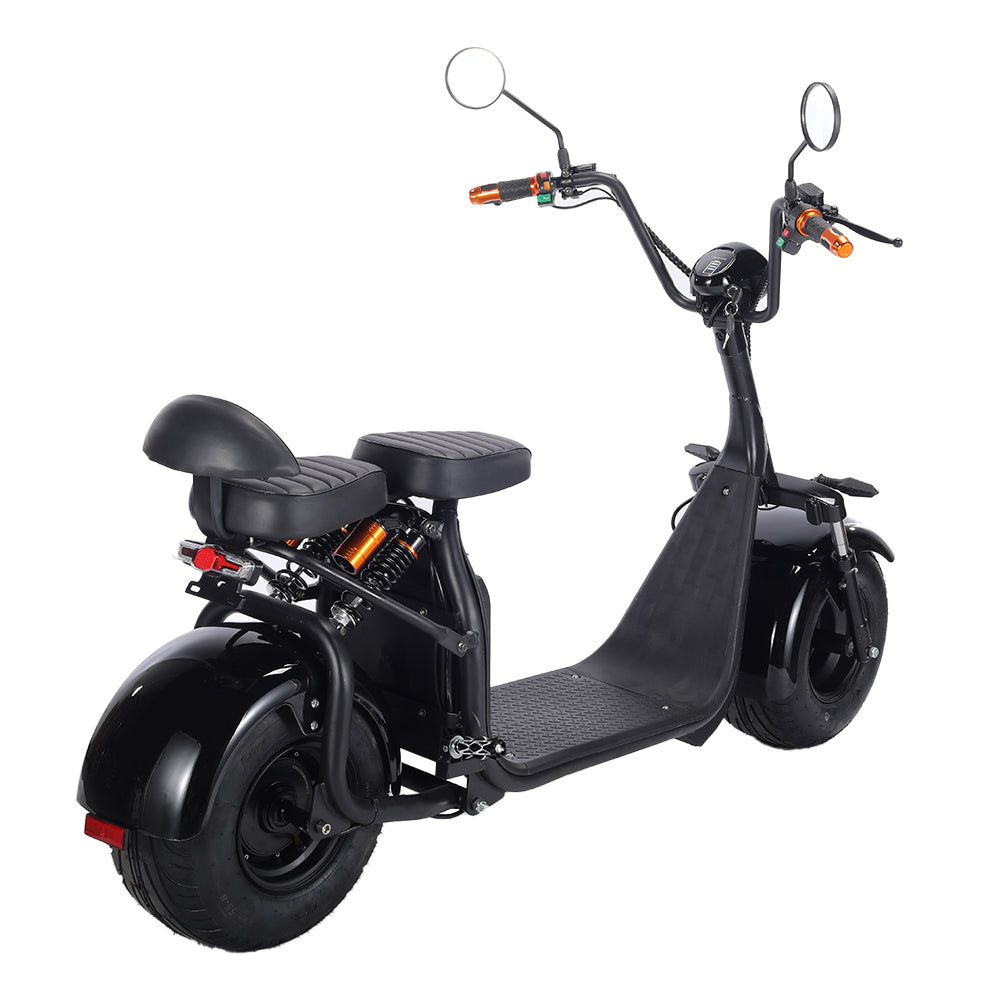 Eeeza 3000W 60V 12Ah Electric Scooter Off Road With Brushless Motor – Retro Style, Dual Seat, Hydraulic Disc Brakes