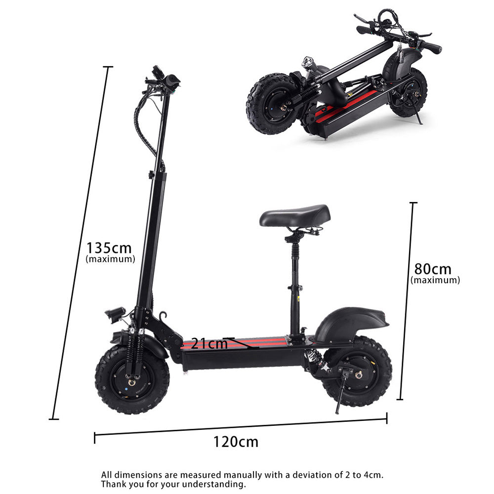 Eeeza 2000W Dual Motors 11-inch Electric Scooter - Black