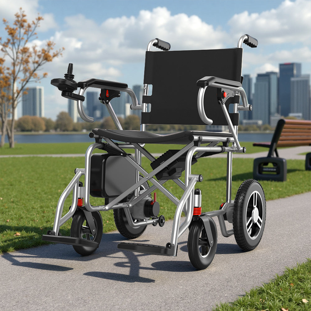 Eeeza Foldable Electric Wheelchair – Lightweight Aluminum Frame with 24V Battery Power