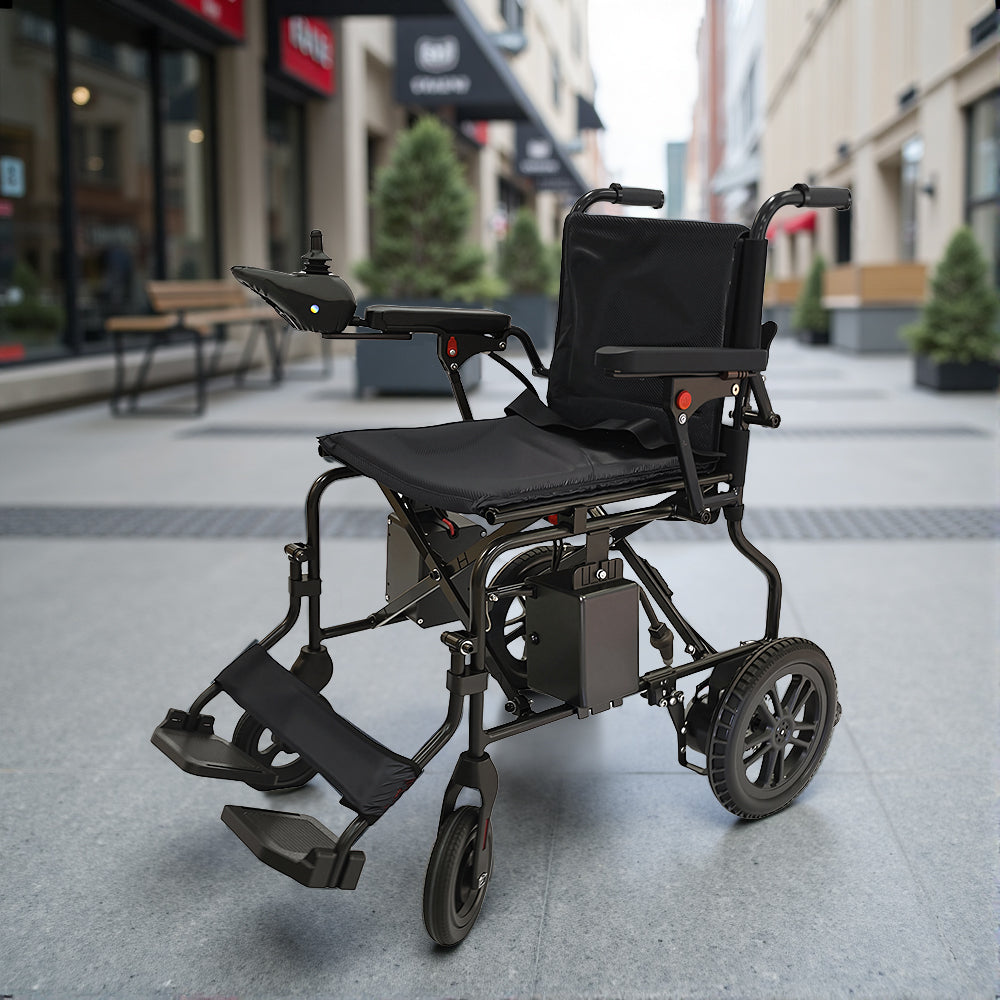 Eeeza Foldable Electric Wheelchair – Dual Motor Mobility with 10–15km Range, Compact & Travel-Ready