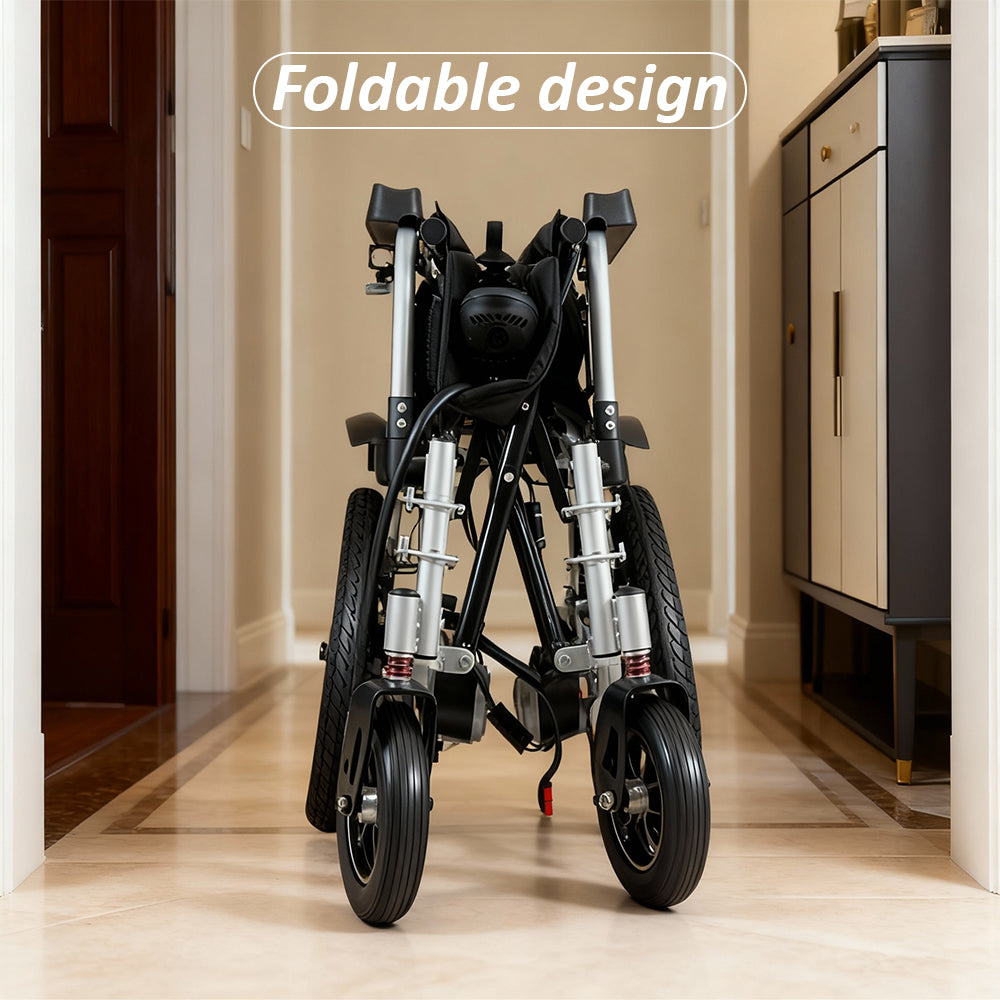 Eeeza Foldable 12Ah Dual-motor Electric Wheelchair With Aluminum Alloy Wheels