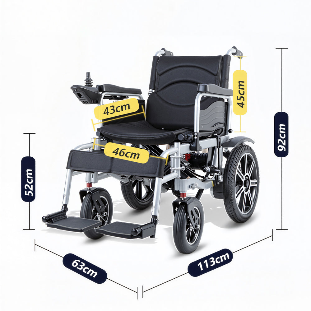 Eeeza Foldable 12Ah Dual-motor Electric Wheelchair With Aluminum Alloy Wheels