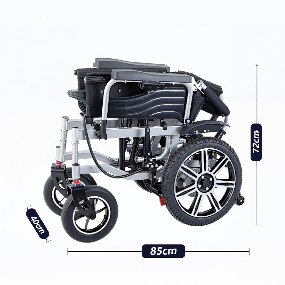Eeeza Foldable 12Ah Dual-motor Electric Wheelchair With Aluminum Alloy Wheels