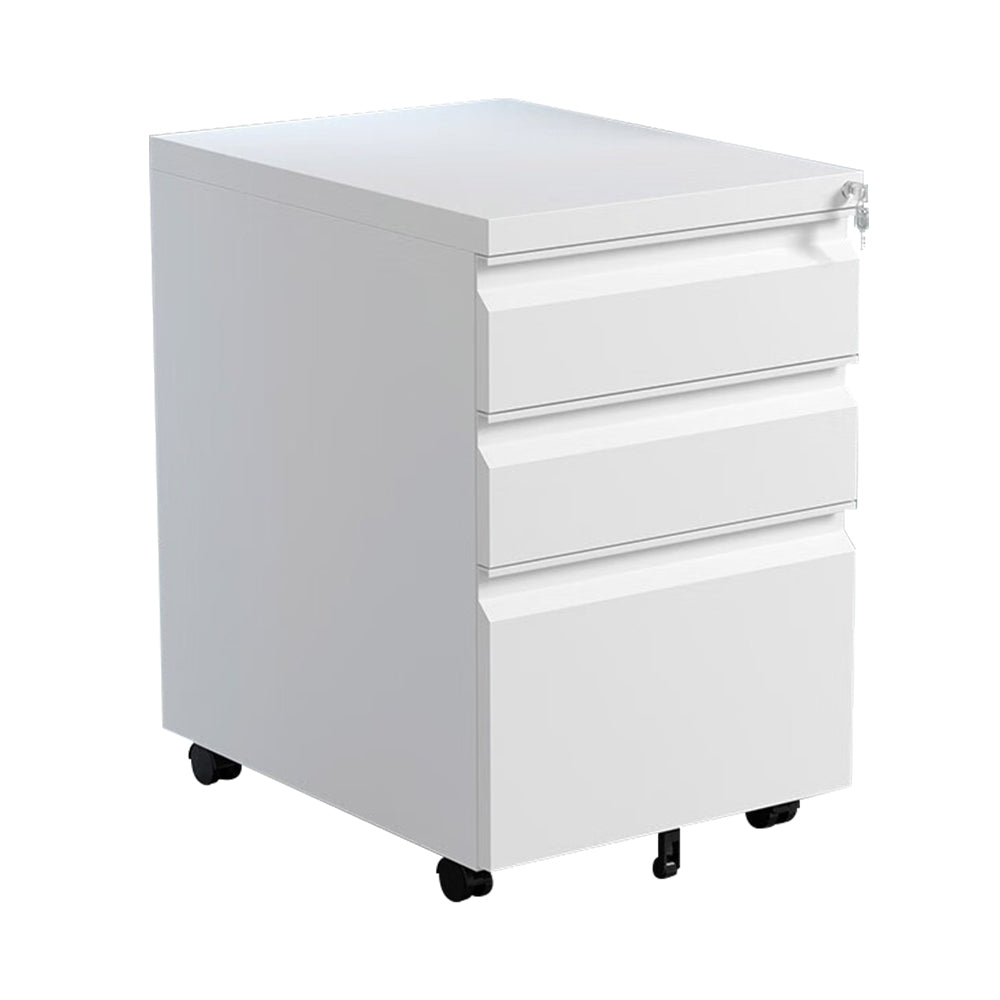 Eeeza 3 Drawers Mobile Filing Cabinet with Lock Home Office