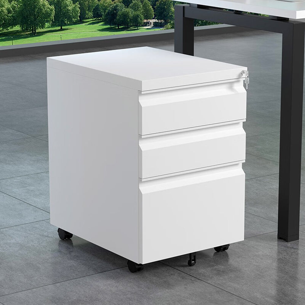 Eeeza 3 Drawers Mobile Filing Cabinet with Lock Home Office