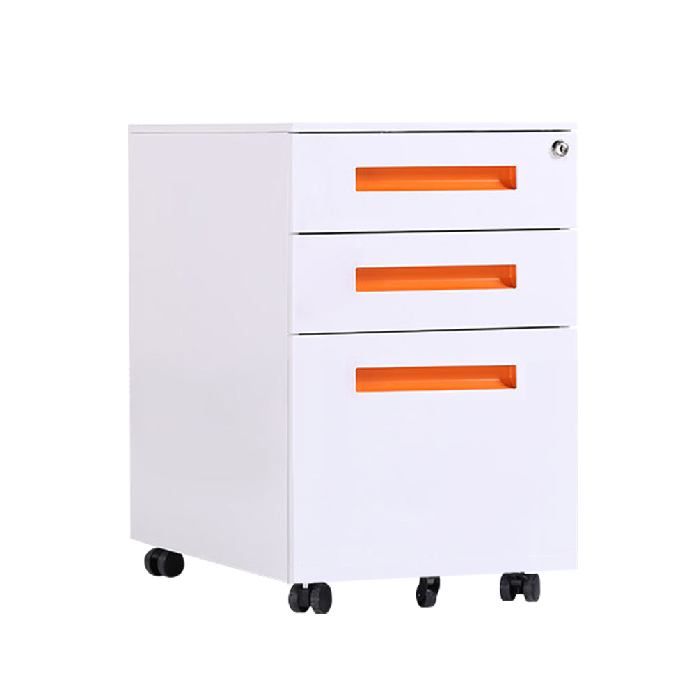 Eeeza 3 Drawers Mobile Filing Cabinet with Lock Under Desk