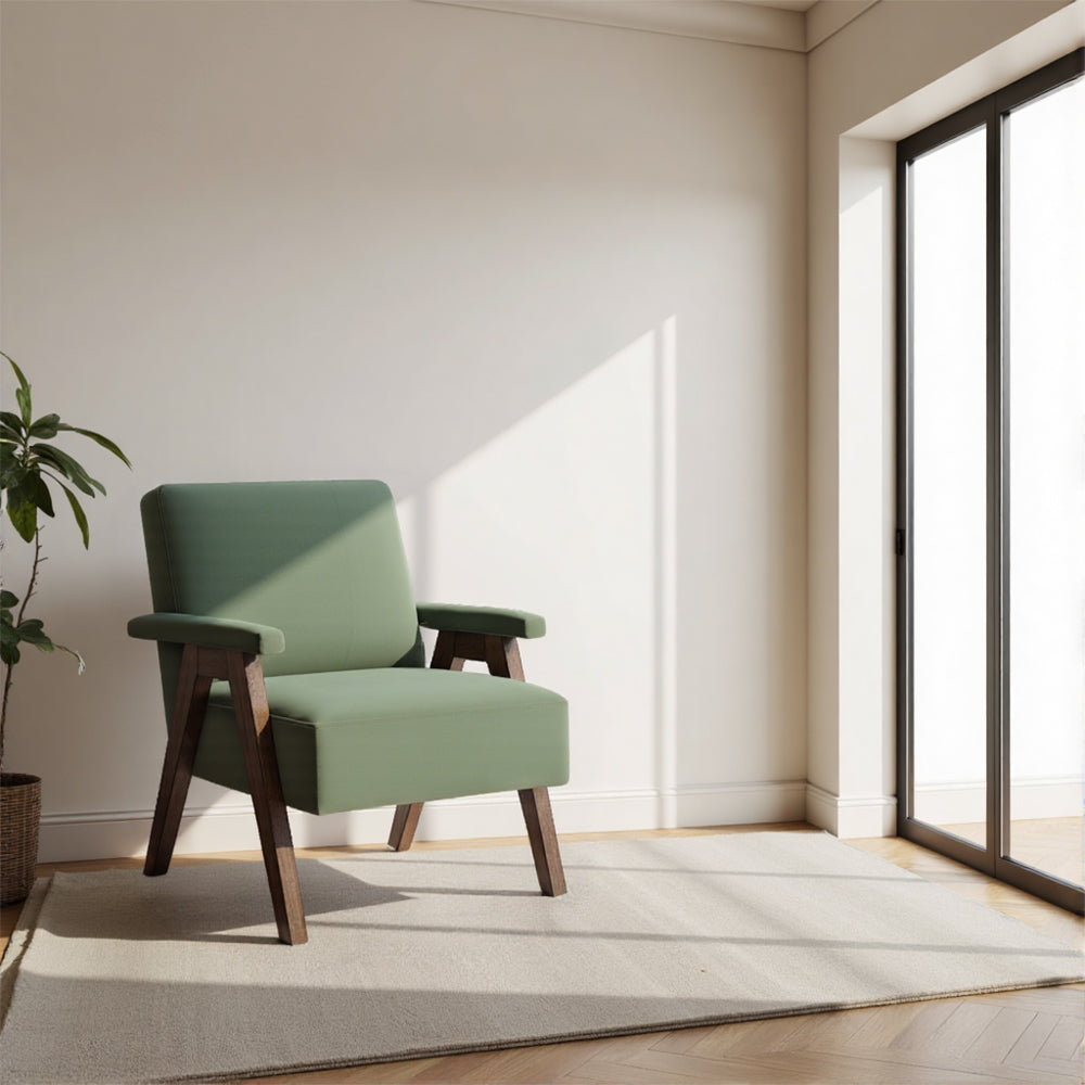 Brio Ergonomic Wood Frame Living Room Chair