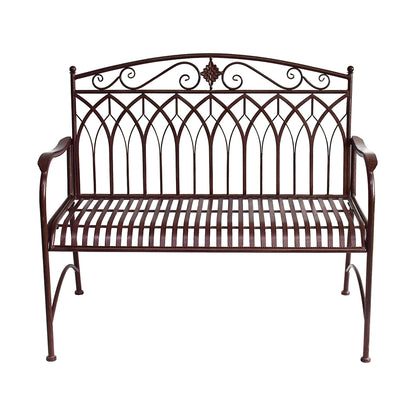 Eeeza Unique Gothic Design Outdoor Iron Frame Bench