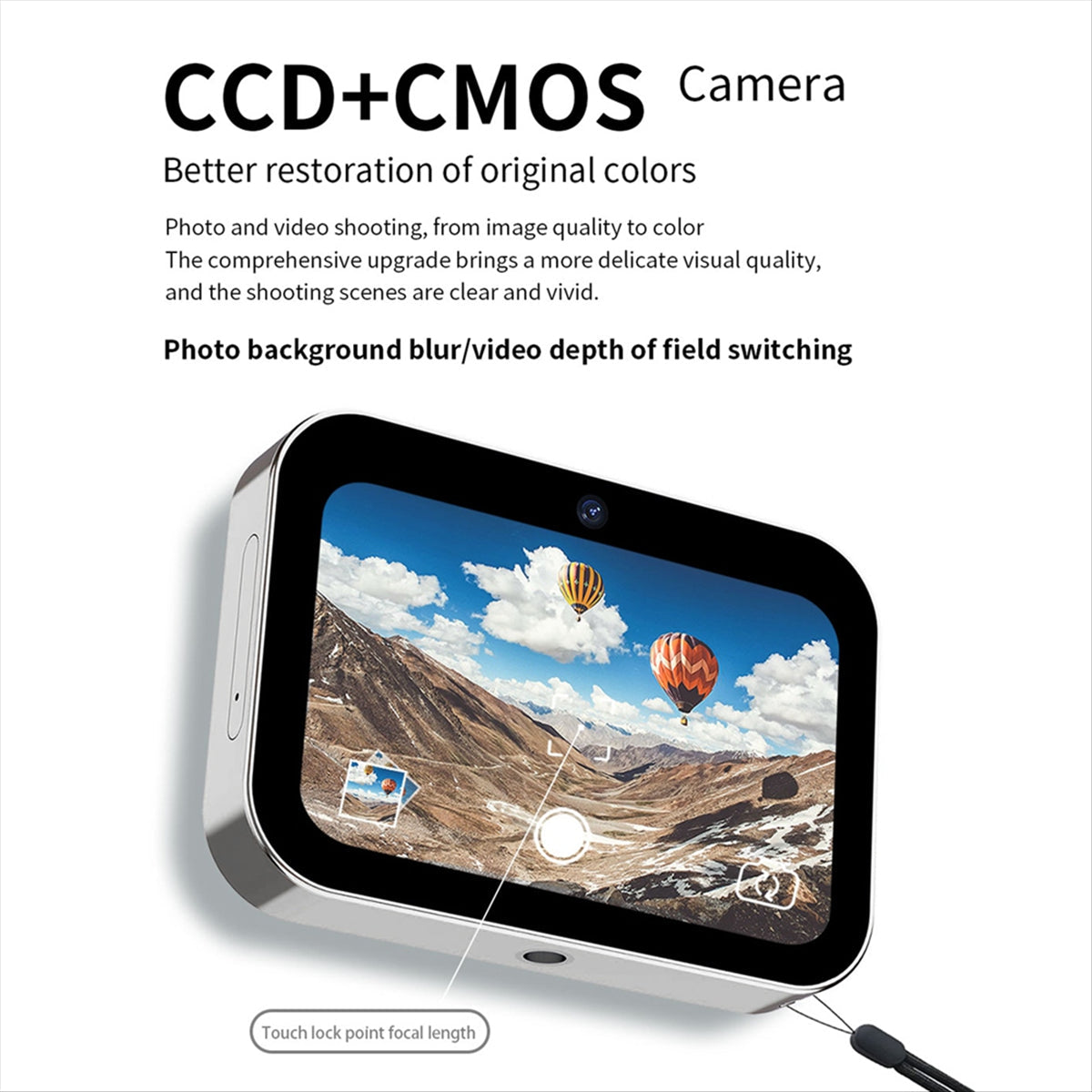 4K CCD Digital Camera 64MP Digital Flash Video Camera with Touch Screen 16X Digital Zoom IR Night Vision Camera Black