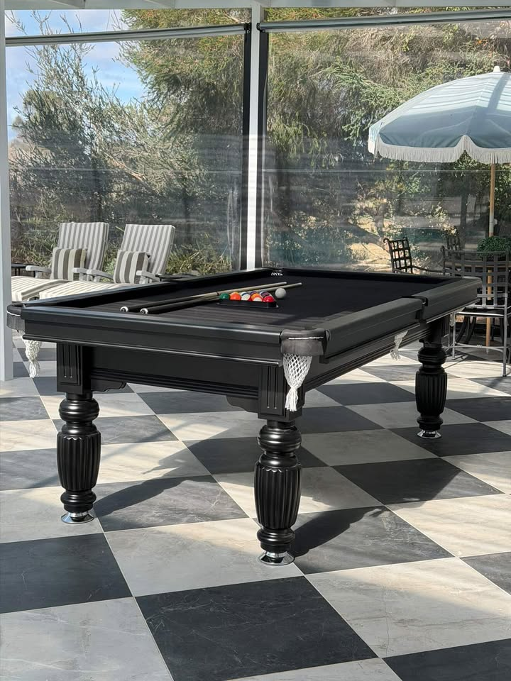 Eeeza 7FT Black Frame Slate Billiard Pool Table with Full Accessories Set