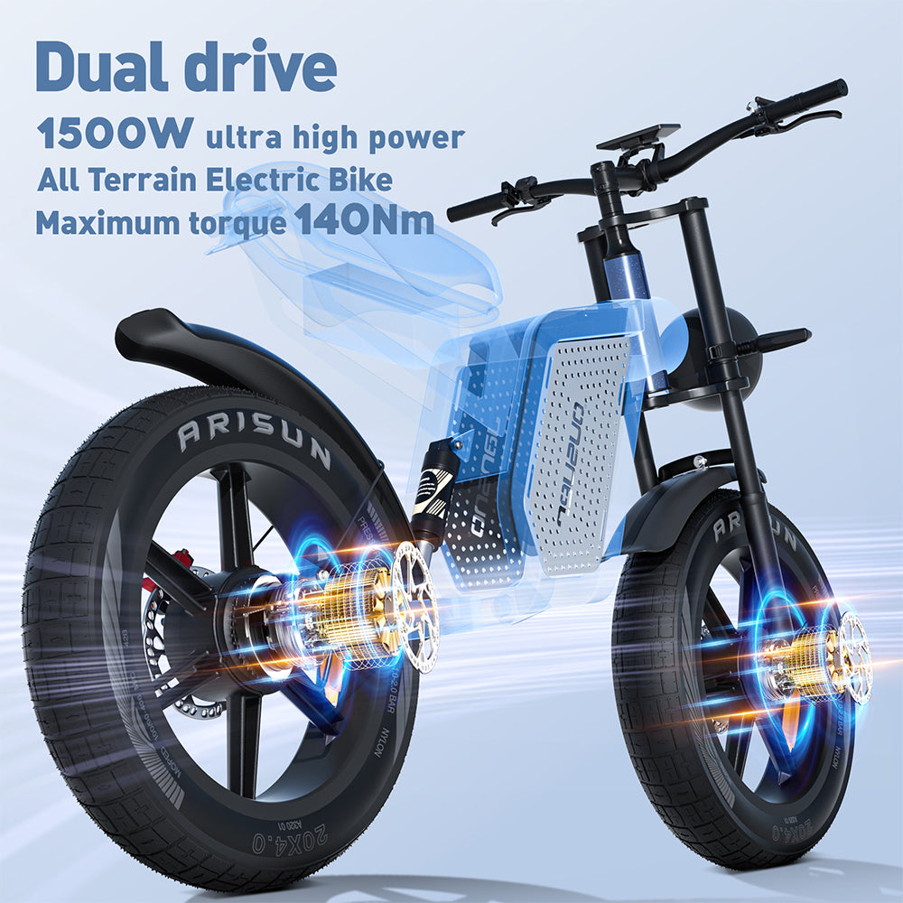 JANSNO High-Carbon Steel Electric Bicycle With 750W Brushless DC Motor