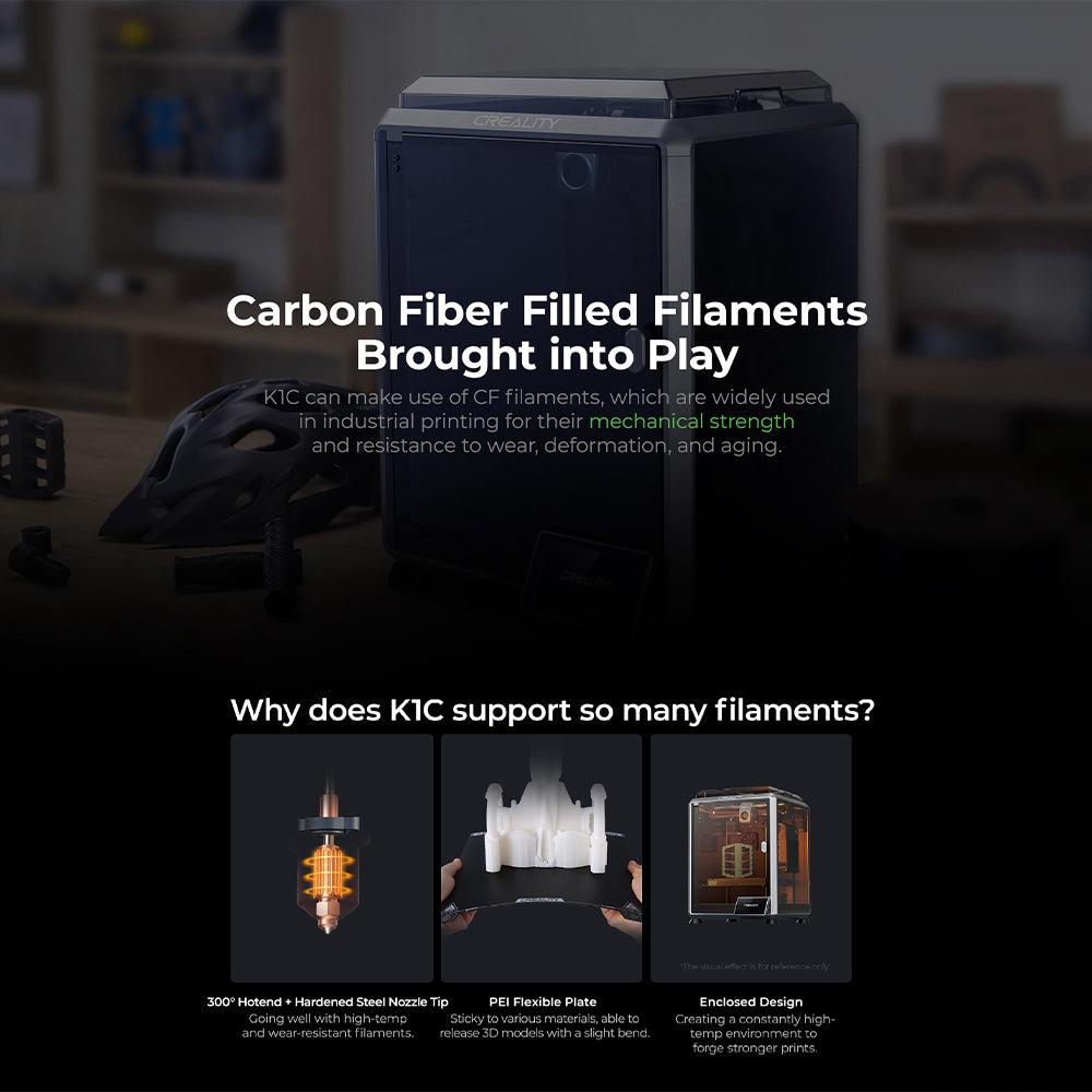 Creality K1C 3D Printer, Reliable Carbon Fiber Printing