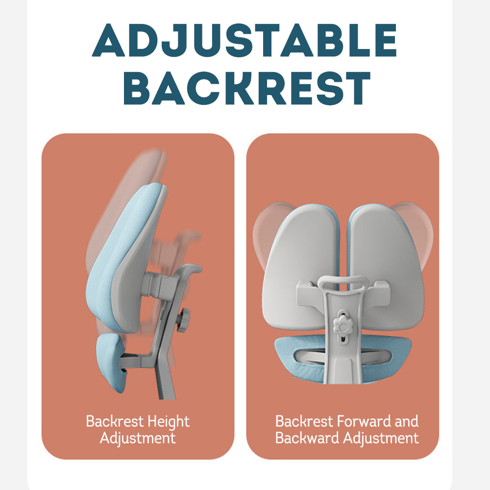 Eeeza Kids Ergonomic Study Chair – Dual-Back Support, Adjustable Footrest, SGS Certified