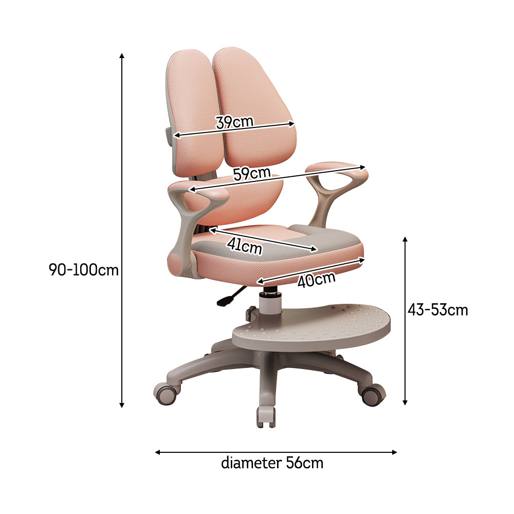 Eeeza Kids Ergonomic Study Chair – Dual-Back Support, Adjustable Footrest, SGS Certified