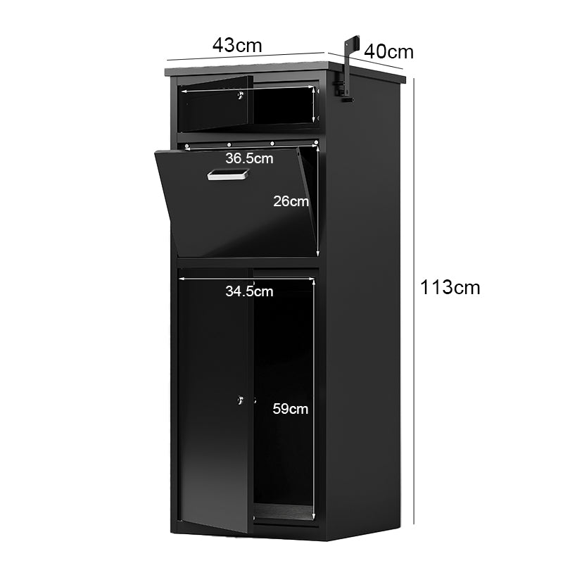 Package Delivery Box for Outside with Lock15.74"L*16.92"W*44.5"H, Heavy-Duty Steel Package Drop Box with Anti-Theft Design, Weather-Resistant, Package Mailbox for Porch Ideal for Home or Office