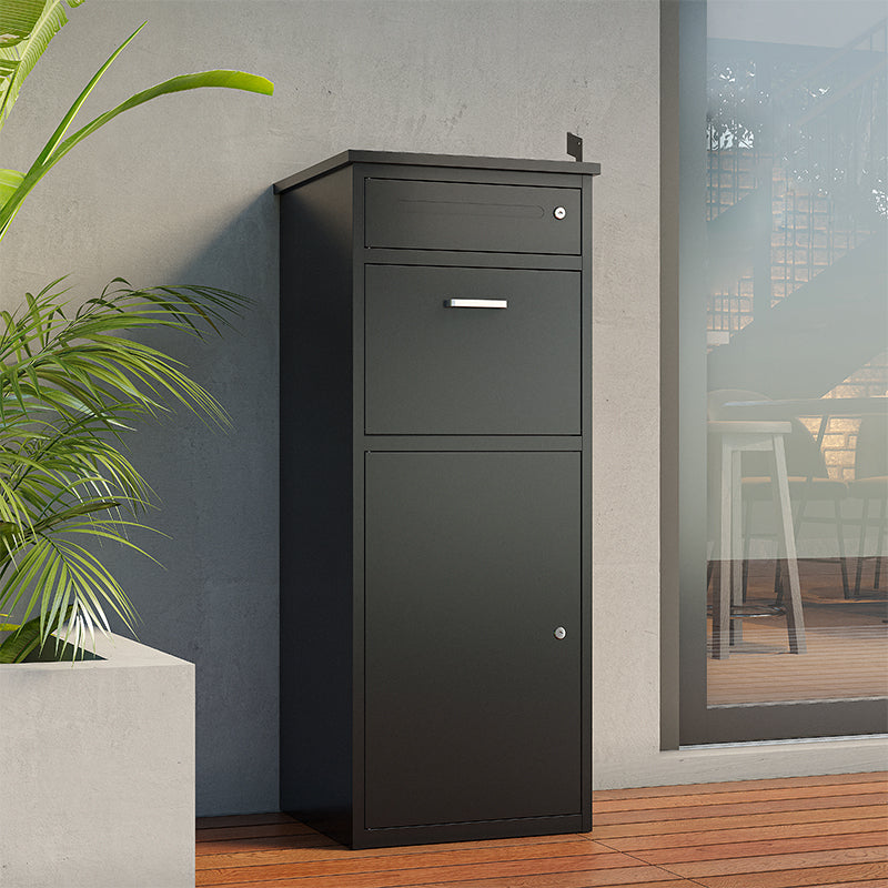 Package Delivery Box for Outside with Lock15.74"L*16.92"W*44.5"H, Heavy-Duty Steel Package Drop Box with Anti-Theft Design, Weather-Resistant, Package Mailbox for Porch Ideal for Home or Office