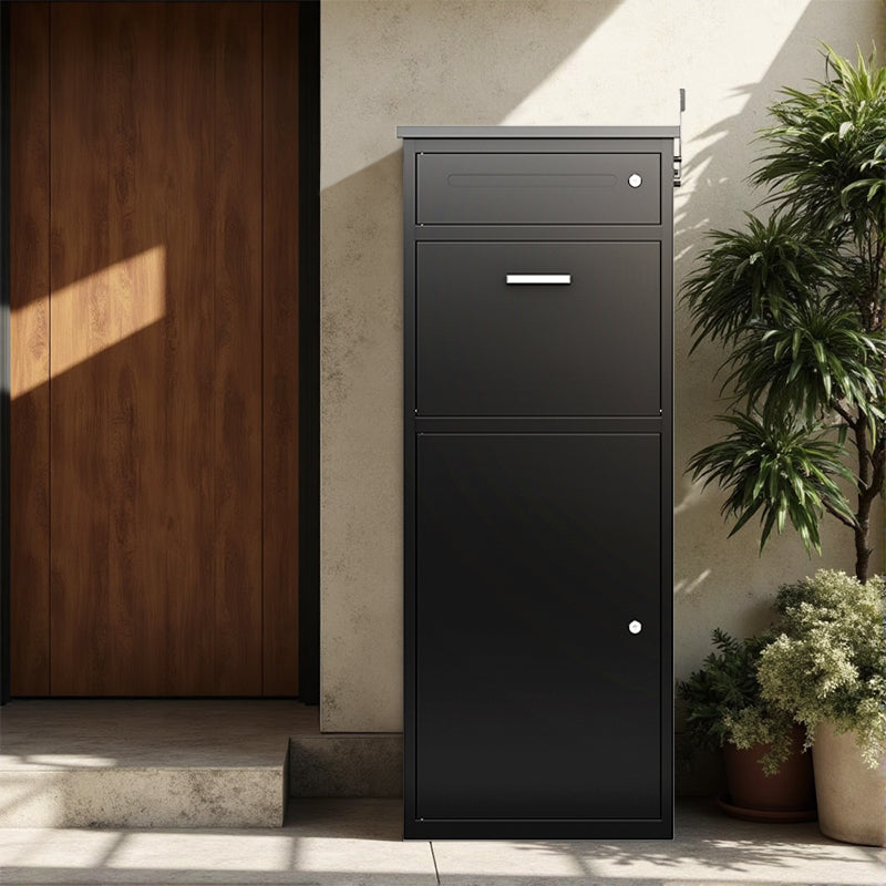 Package Delivery Box for Outside with Lock15.74"L*16.92"W*44.5"H, Heavy-Duty Steel Package Drop Box with Anti-Theft Design, Weather-Resistant, Package Mailbox for Porch Ideal for Home or Office