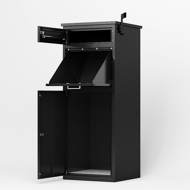 Package Delivery Box for Outside with Lock15.74"L*16.92"W*44.5"H, Heavy-Duty Steel Package Drop Box with Anti-Theft Design, Weather-Resistant, Package Mailbox for Porch Ideal for Home or Office