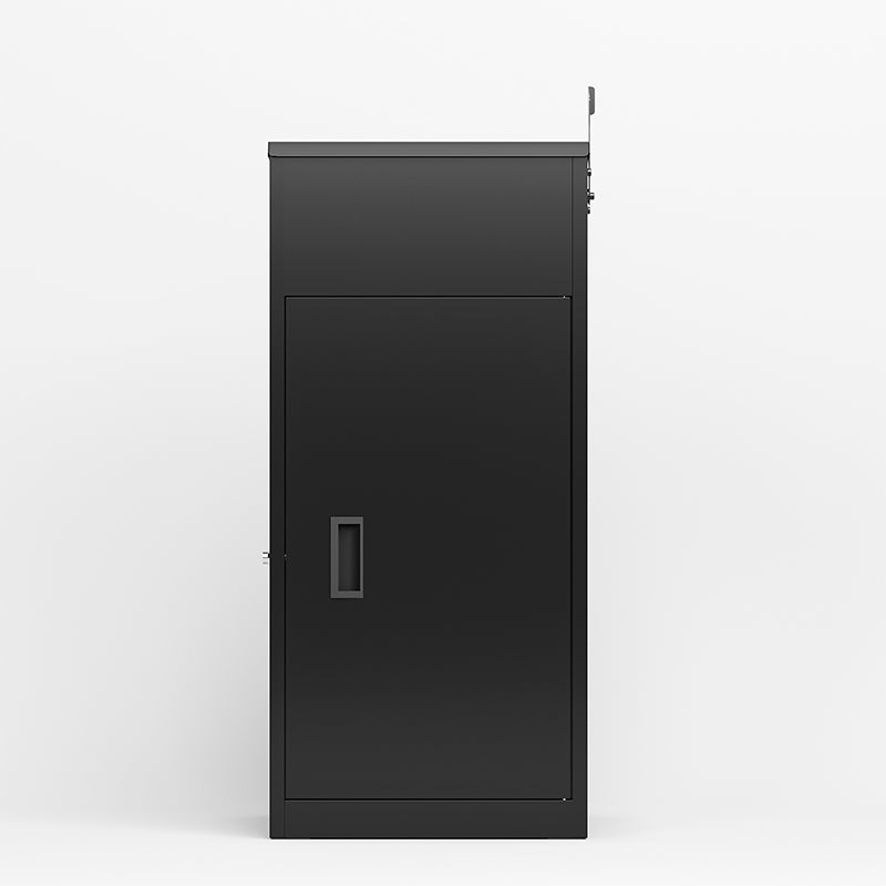 Eeeza Outdoor Lockable Parcel Delivery Box – Matte Black Steel Weatherproof 42cm & 48cm