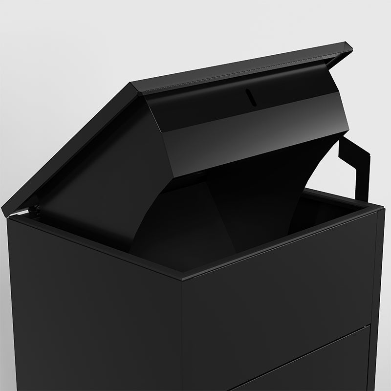 Eeeza Outdoor Lockable Parcel Delivery Box – Matte Black Steel Weatherproof 42cm & 48cm