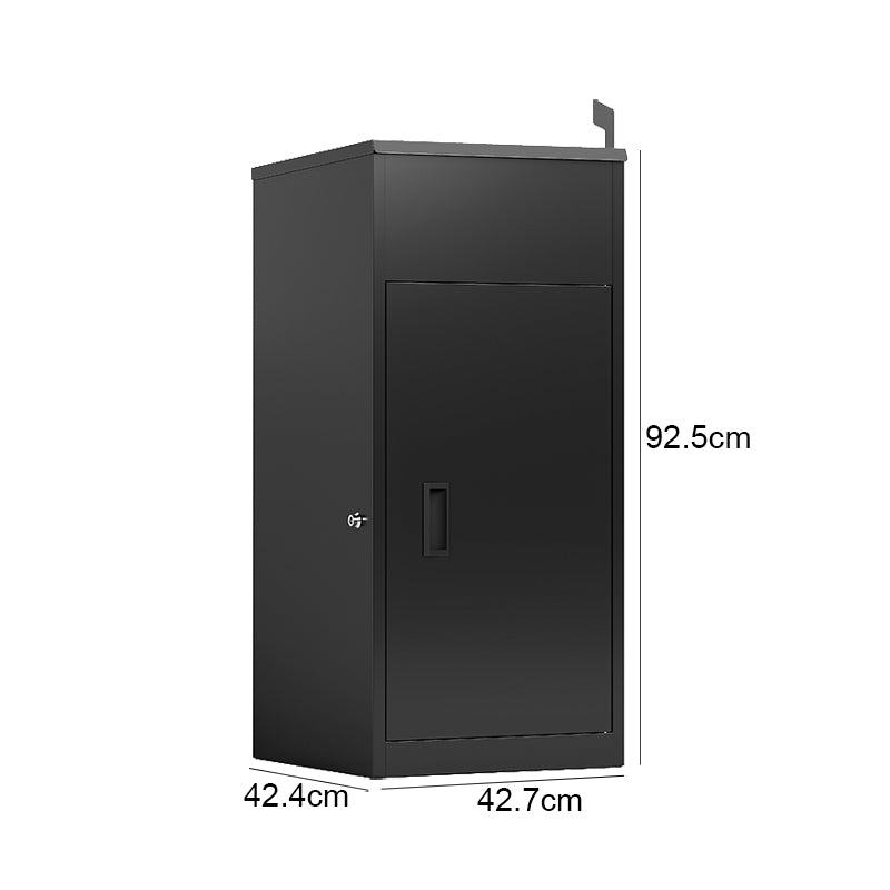 Eeeza Outdoor Lockable Parcel Delivery Box – Matte Black Steel Weatherproof 42cm & 48cm