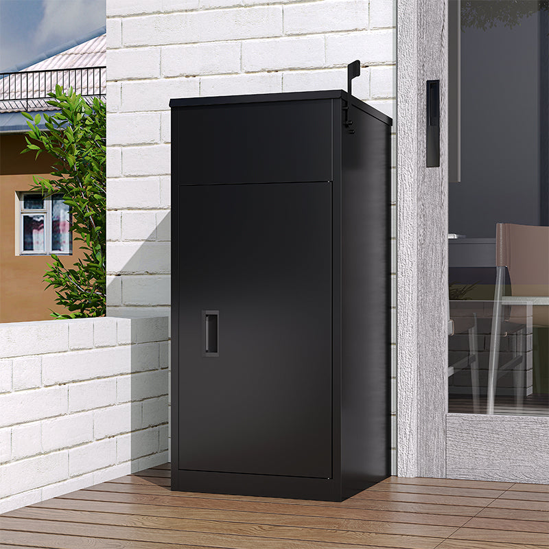 Eeeza Outdoor Lockable Parcel Delivery Box – Matte Black Steel Weatherproof 42cm & 48cm