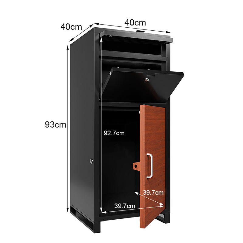 Outdoor Parcel Drop Box, Courier Locker with Mechanical Lock,Floor Standing Parcel Locker, Size 36.6'' x 15.75''x 15.75'', Burglar Resistant Stopper, For Porch Curbside