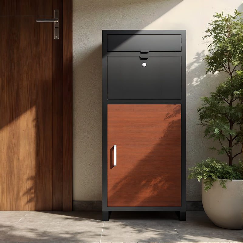 Outdoor Parcel Drop Box, Courier Locker with Mechanical Lock,Floor Standing Parcel Locker, Size 36.6'' x 15.75''x 15.75'', Burglar Resistant Stopper, For Porch Curbside