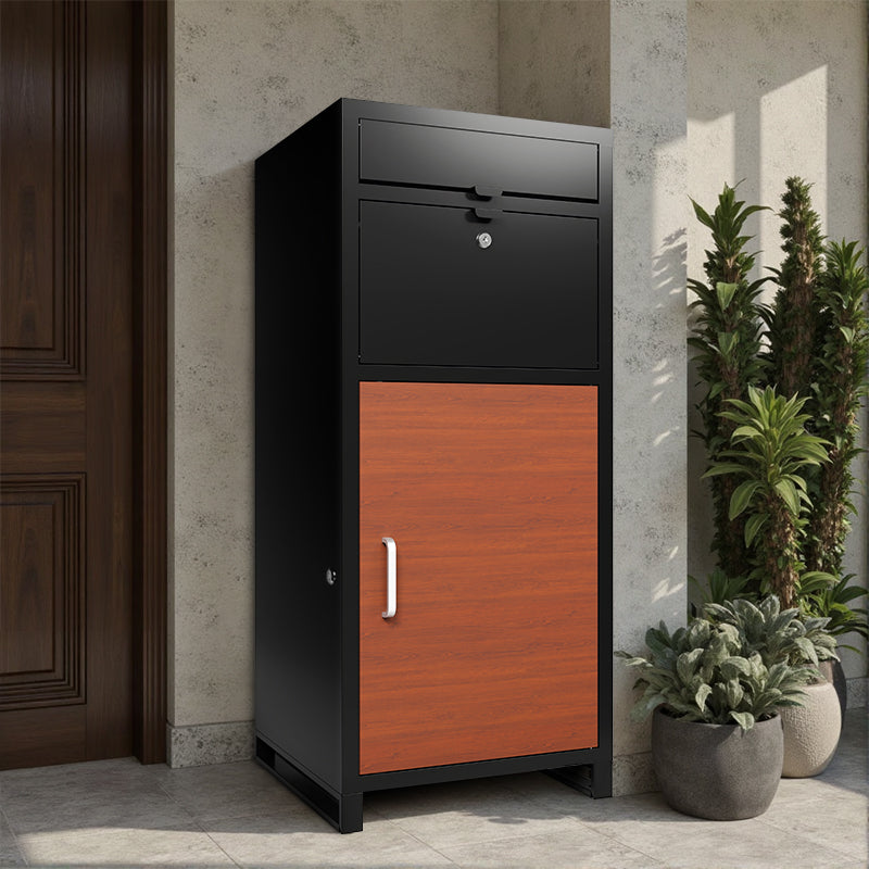 Outdoor Parcel Drop Box, Courier Locker with Mechanical Lock,Floor Standing Parcel Locker, Size 36.6'' x 15.75''x 15.75'', Burglar Resistant Stopper, For Porch Curbside