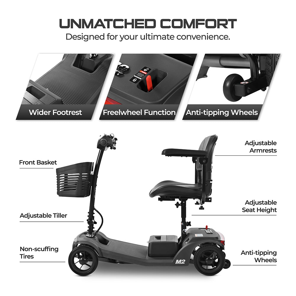 METRO MOBILITY Foldable 250W 24V Electric Mobility Scooter With Brushed Motor