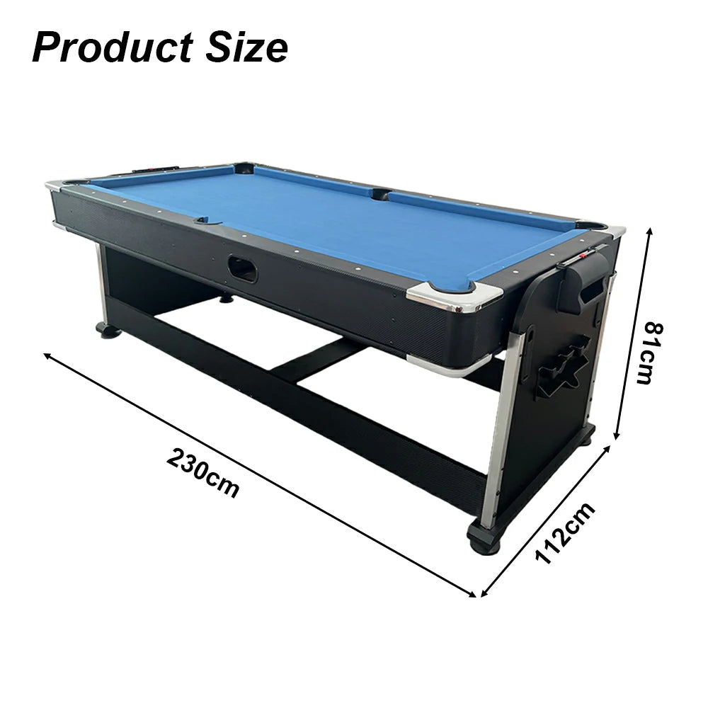 Eeeza 4 In 1 Multi-functional Game Table with Full Accessories for Home, MDF, 7Ft