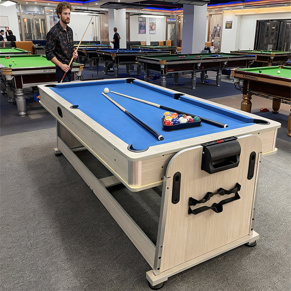 Eeeza 7FT 4 in 1 Flip Game Table with Pool Tennis Hockey Dining