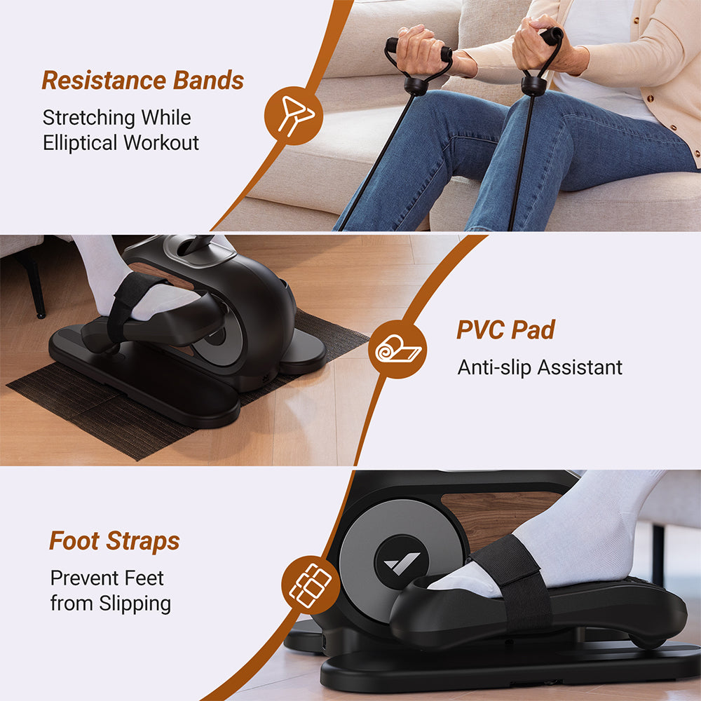 MERACH Under Desk Elliptical Machine for Home