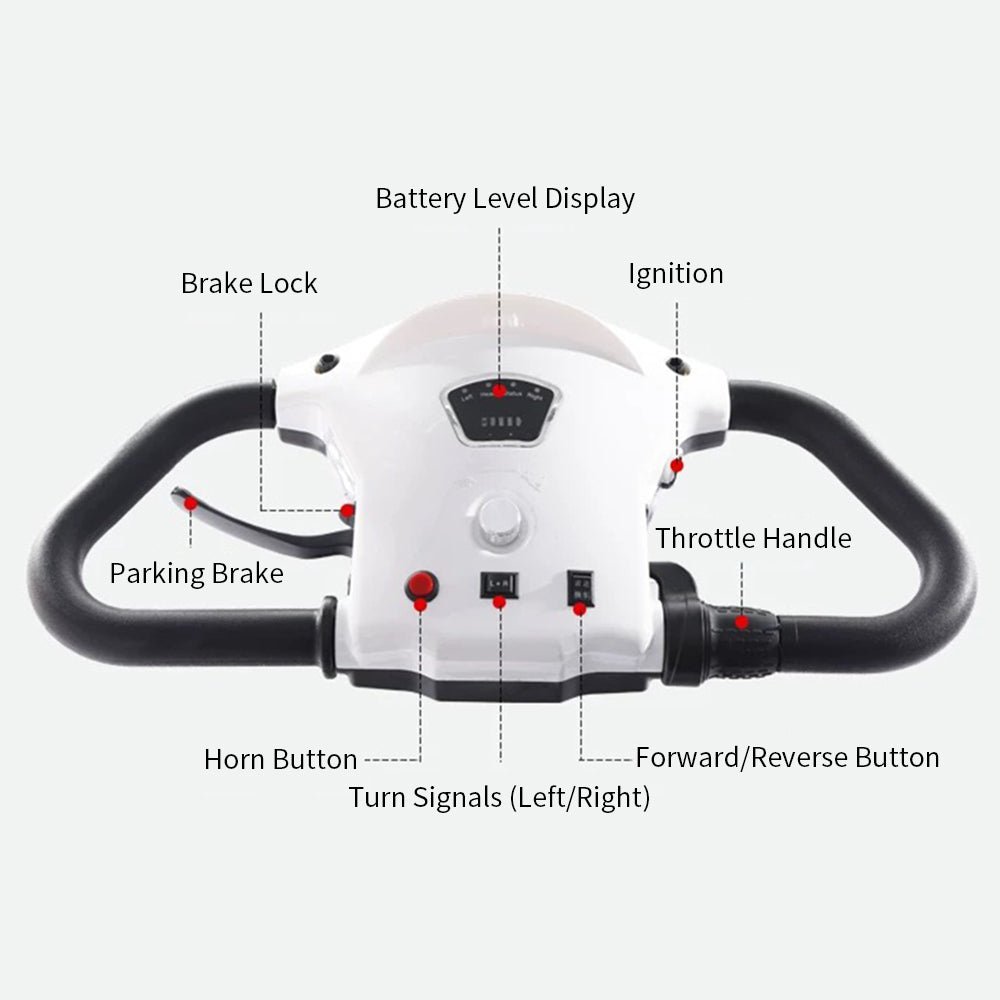 Eeeza 650W 60V 20Ah Electric Mobility Scooter with Foldable Child Seat & Adjustable Rear Bench