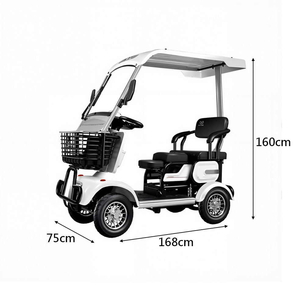 Eeeza 650W 60V 20Ah Electric Mobility Scooter with Foldable Child Seat & Adjustable Rear Bench