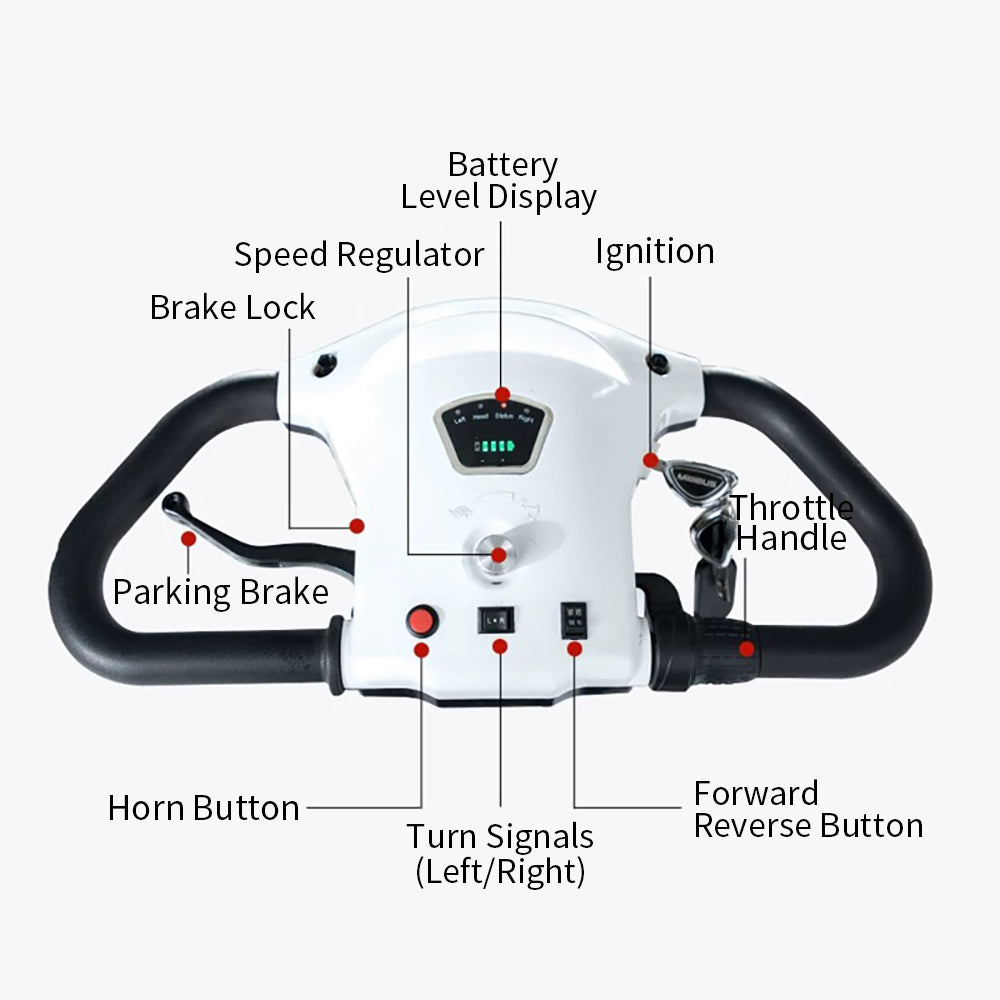 Eeeza 650W 60V 20Ah Electric Mobility Scooter with Long-Range & Remote Unlock