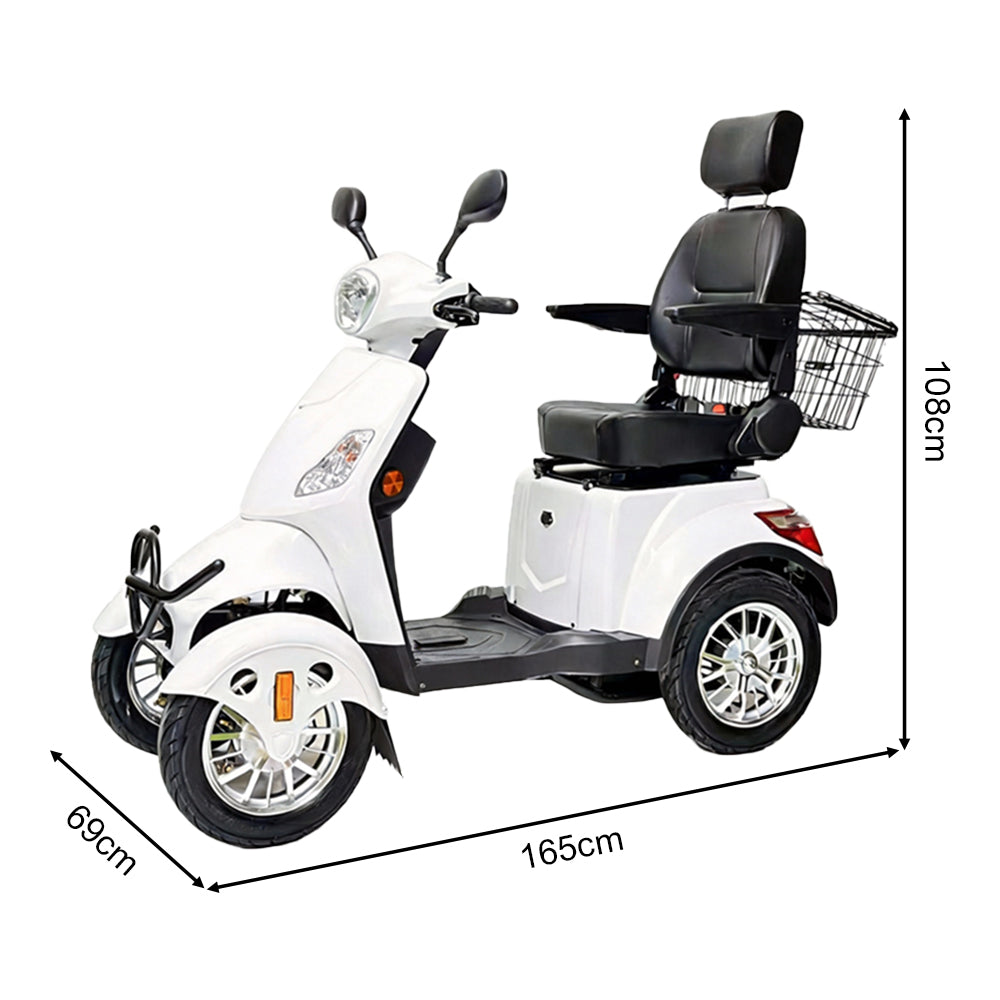 Eeeza 500W 60V 20Ah Electric Mobility Scooter with Adjustable Seat and Drum Brake