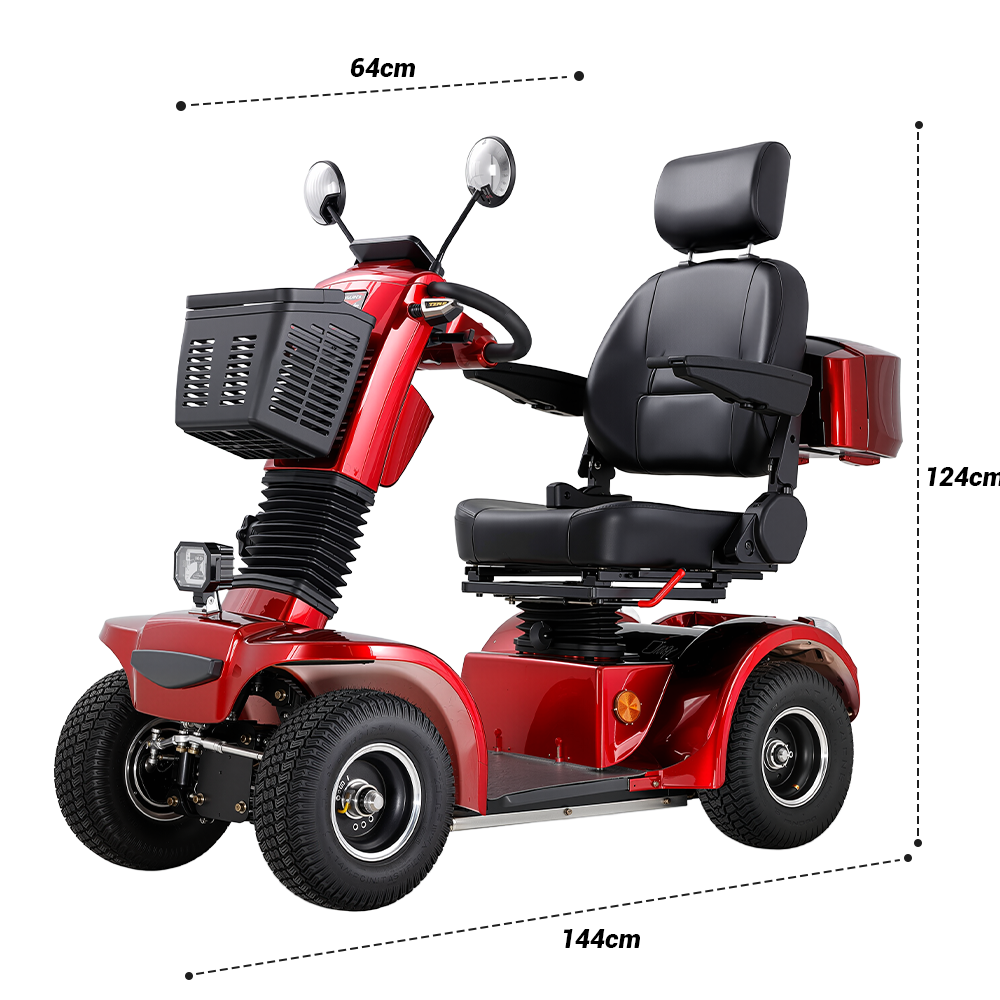 Eeeza Deluxe Mobility Scooter – 500W 48V Comfort Cruiser with Suspension Seat & Optional Canopy