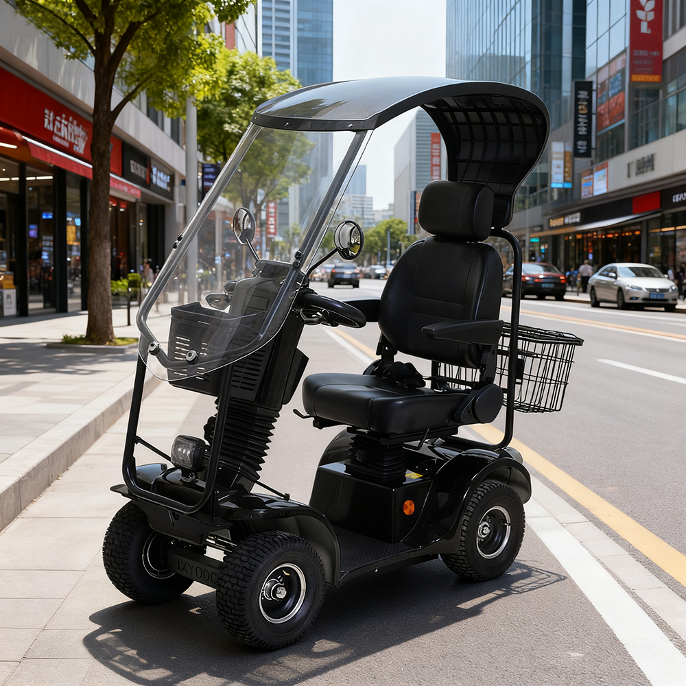 Eeeza Deluxe Mobility Scooter – 500W 48V Comfort Cruiser with Suspension Seat & Optional Canopy