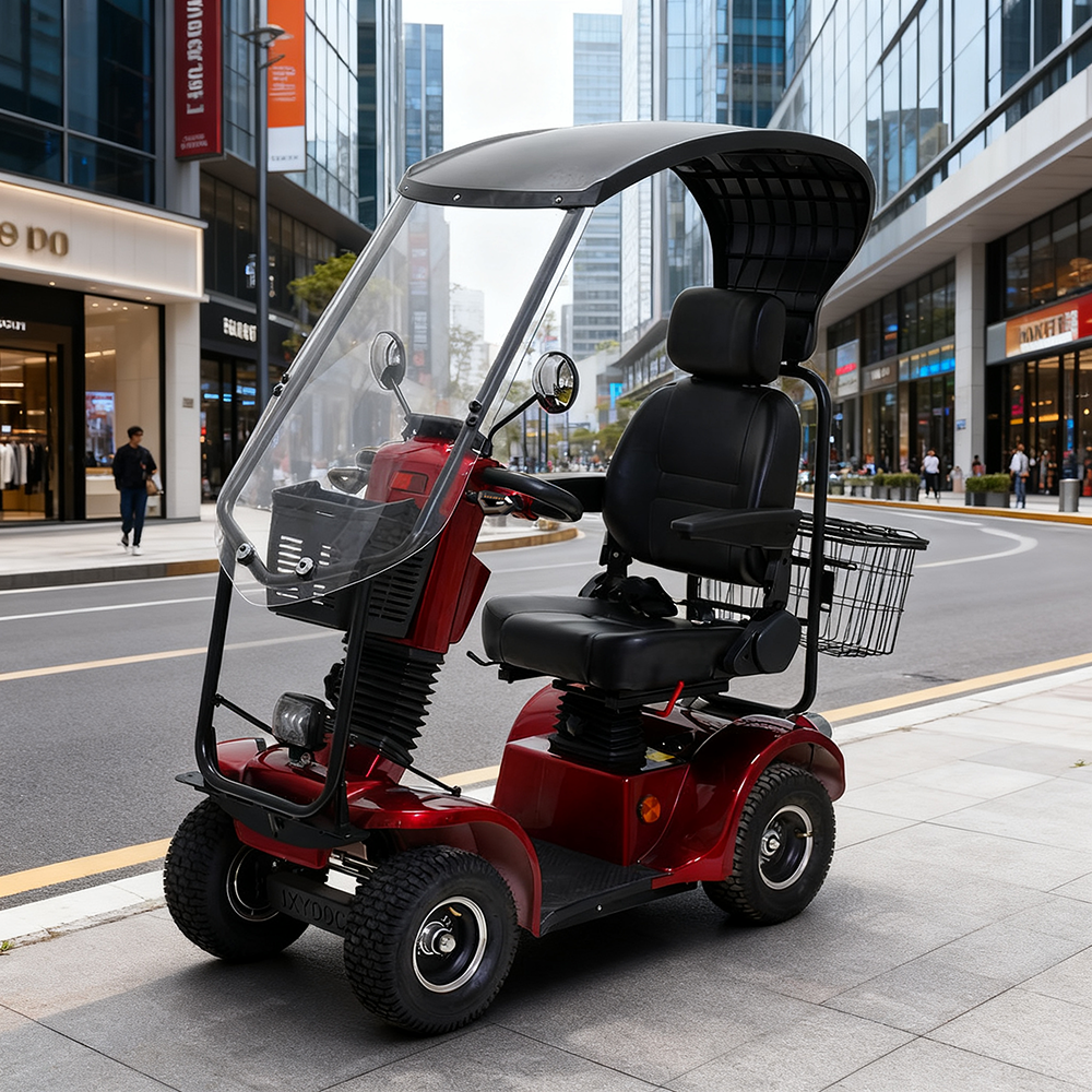Eeeza Deluxe Mobility Scooter – 500W 48V Comfort Cruiser with Suspension Seat & Optional Canopy