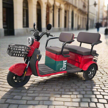 Eeeza 600W 60V 20Ah Electric Tricycle - Red